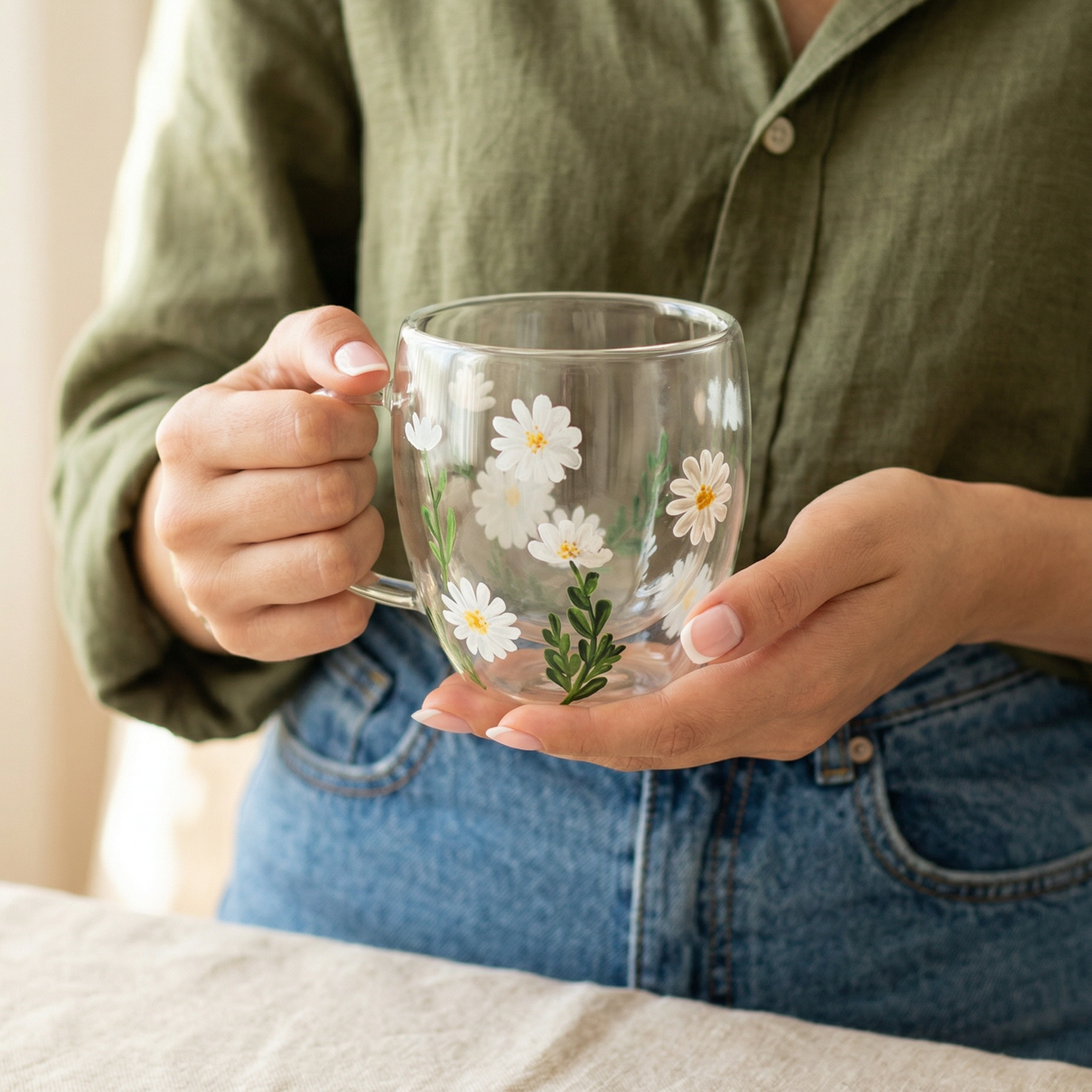 💐 The Gentle Cup - Basic | Minimalist Double-Wall Glass (250ml)